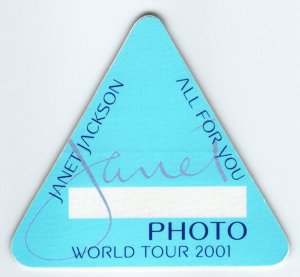 Janet Jackson Backstage Pass Vintage Original All For You Concert Tour 2001