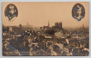 RPPC Brussels Belgium Panorama View With Inserts of Kings Children Postcard X27