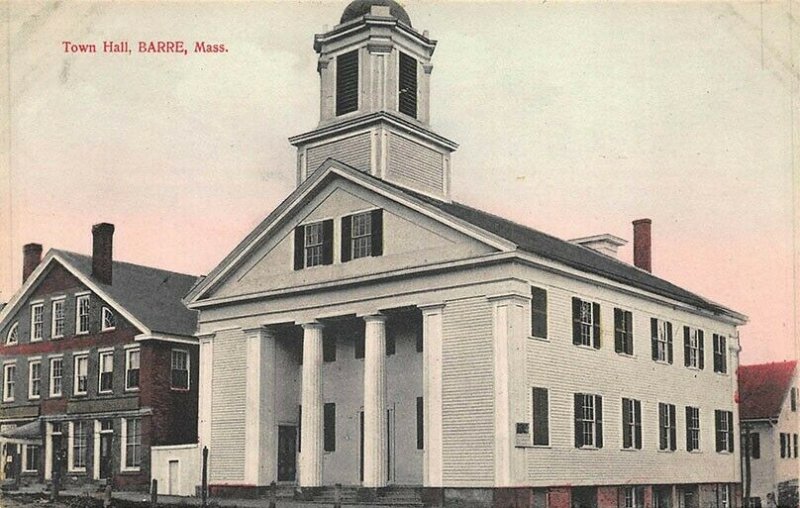 Barre MA Town Hall Postcard