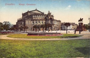 A027 Germany Dresden Koenigl Opera house garden  statue postcard