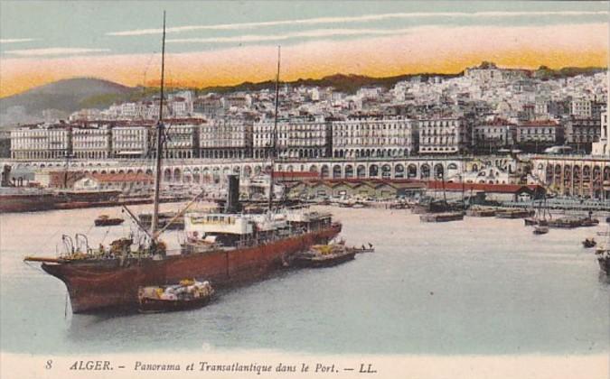 Algeria Alger Panorama et Transatlantique dans le Port