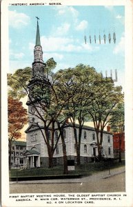First Baptist Meeting House Providence RI Postcard PM Lehigh Valley PA Cancel WB 