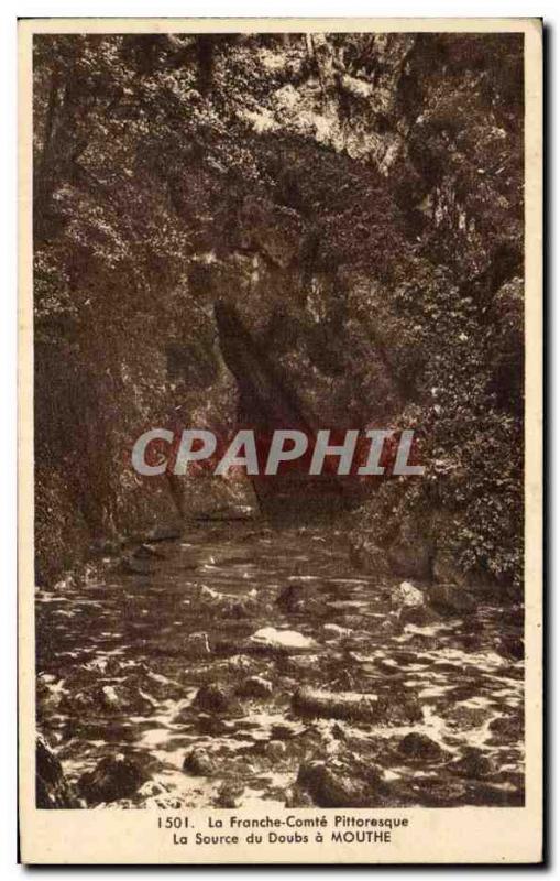 Old Postcard Franche Comte Picturesque La Source Du Doubs Mouthe