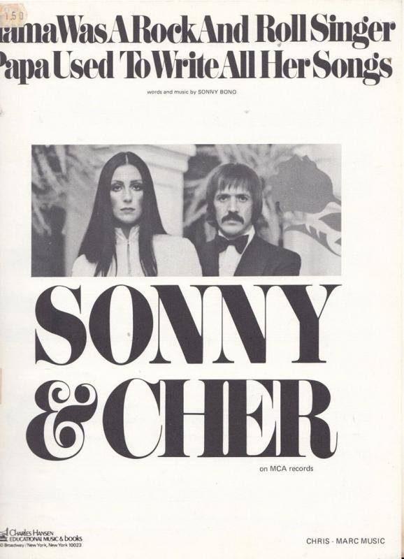 Mama Was A Rock And Roll Singer Sonny & Cher 1960s Sheet Music