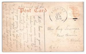 1910 De Hass Hotel, Fremont, MI Postcard