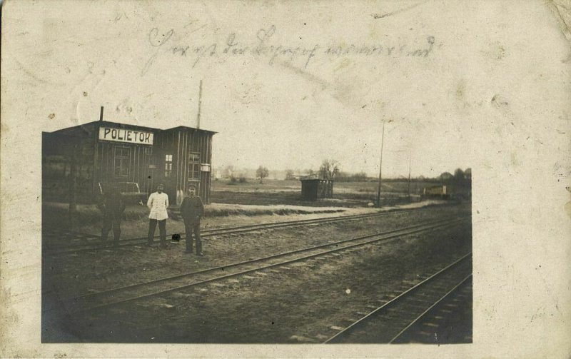 belarus russia, POLIETOK, Railway Station (1916) RPPC Postcard