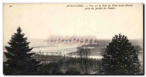 Old Postcard Avranches Bay View of Mont Saint Michel taken the Jardin des Pla...