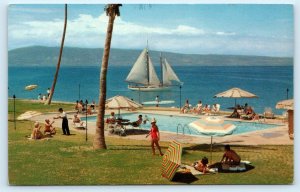 2 Postcards ROYAL LAHAINA BEACH HOTEL, Maui Hawaii HI ~ SWIMMING POOL 1960s-70s