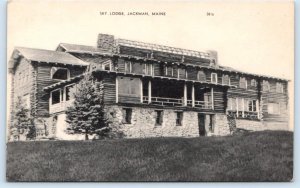 JACKMAN, ME Maine ~ Rustic SKY LODGE  c1940s Somerset County Roadside  Postcard