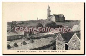 Old Postcard Carantec Finistere Ile Callot chapel and Farm