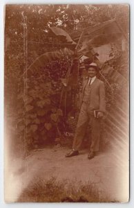 RPPC Handsome Man In Rio De Janeiro Brazil Real Photo Postcard B37