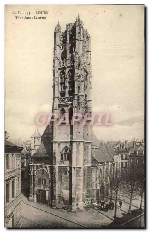 Old Postcard Tour Rouen Saint Laurent