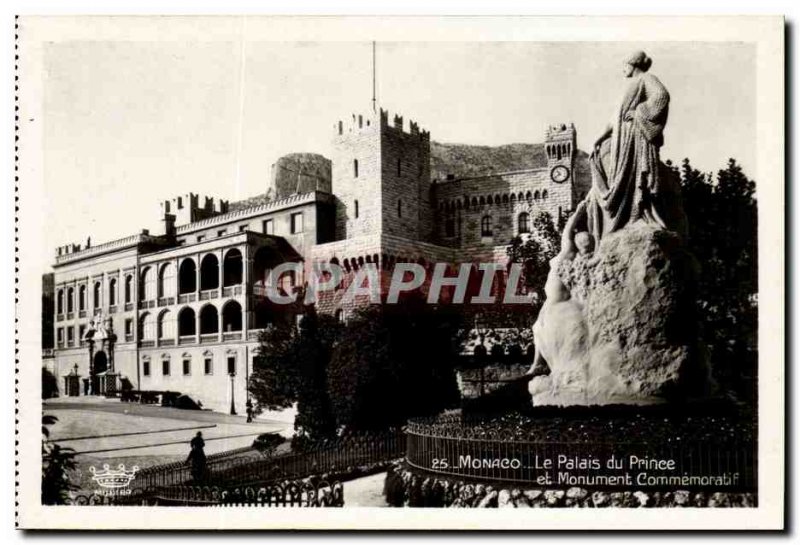 Postcard Modern principality of Monaco Palace of the Prince and the commemora...