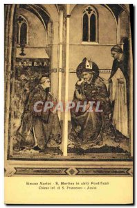 Old Postcard Francesco Assisi Simone Martini's Martino In abiti Pontificali C...