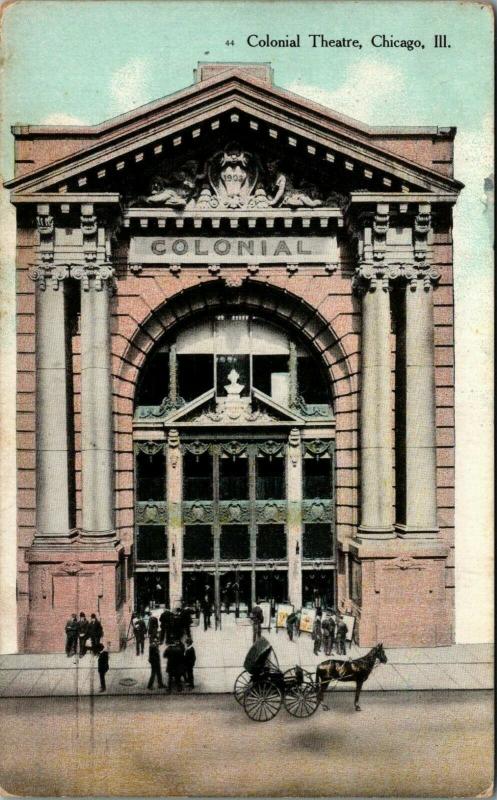 Chicago Illinois~Colonial Theatre~Men Study Posters~Built 1903~Razed 1924~1910