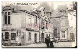 Old Postcard Saint Georges sur Loire Hotel de Ville and Presbytere