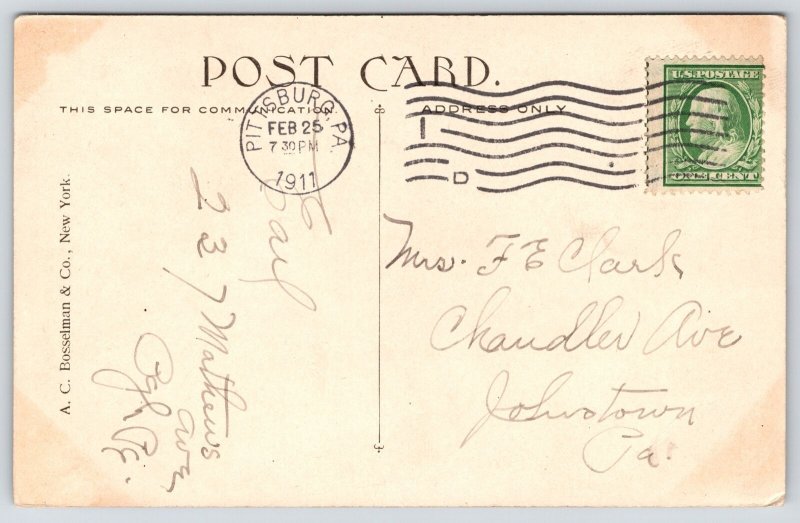 Pittsburgh PA~First National Bank~Western Union Telegram~Gun Store~1911 Postcard