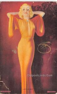 Lady in Red 1945 Mutoscope Artist Pin Up Girl, Non Postcard Backing Unused 