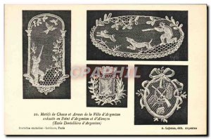 Old Postcard Reasons for Hunting and Arms of the City & # 39Argentan executed...