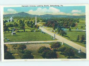 Unused W-Border ROAD OR STREET SCENE Gettysburg Pennsylvania PA hJ5865@