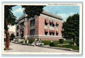 1916 Newark NJ Public Library, Flatbush, Brooklyn New York NY Posted Postcard