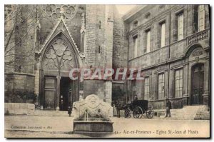 Old Postcard Aix en Provence Church St. Jean and Musee