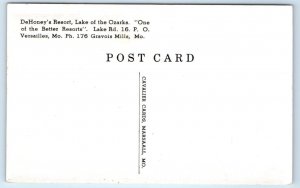 VERSAILLES, MO Missouri ~Roadside DeHONEY'S RESORT Morgan County c1940s Postcard