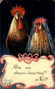 Chickens Wedding Day Series 6190 Animal Fantasy Anthropomorphic Postcard