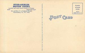 Linen Postcard Star-Gables Motor Court Motel US Hwy 11 Harrisonburg VA unposted