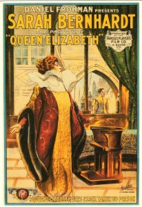 Sarah Bernhardt as Queen Elizabeth 1st I Play 1912 Poster Postcard