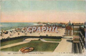 Old Postcard Berck Plage Panorama of the Beach