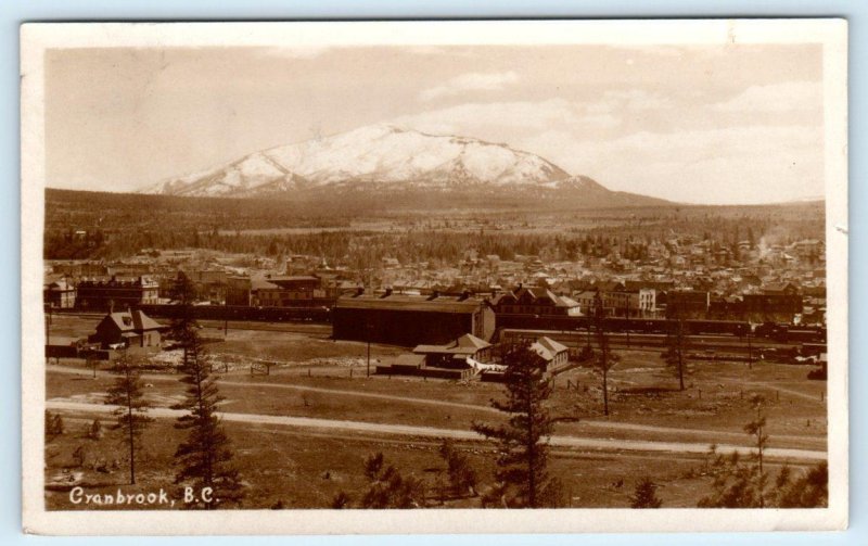 RPPC CRANBROOK, B.C. British Columbia, Canada ~ BIRDSEYE VIEW 1927 Postcard