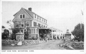 Postcard Connecticut Waterford Camp View Farm Gloss Tone Fort Wayne 23-1592