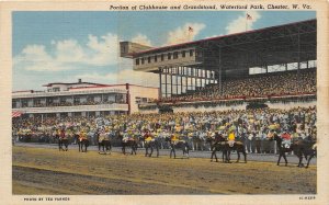 J2/ Chester West Virginia Postcard Linen Waterford Horse Race Track  74 