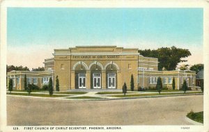 1st Church Christ Scientist Phoenix Arizona 1920s Postcard Central Teich 7023