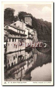 Old Postcard St Jean Pied de Port Viellies Houses On Niva