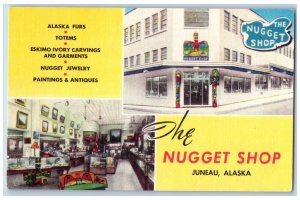 Juneau Arkansas AK Postcard The Nuggets Shop Exterior Scene c1940's Vintage