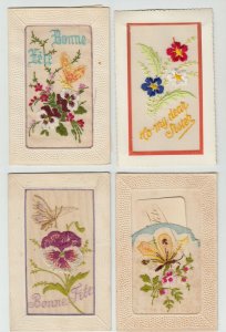 EMBROIDERED SILK COLLECTION 482 Vintage Postcards with BETTER Pre-1940 (L3134)