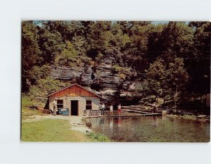 Postcard Trout fishing at Marble Falls Rainbow Trout Farm, Marble Falls, AR