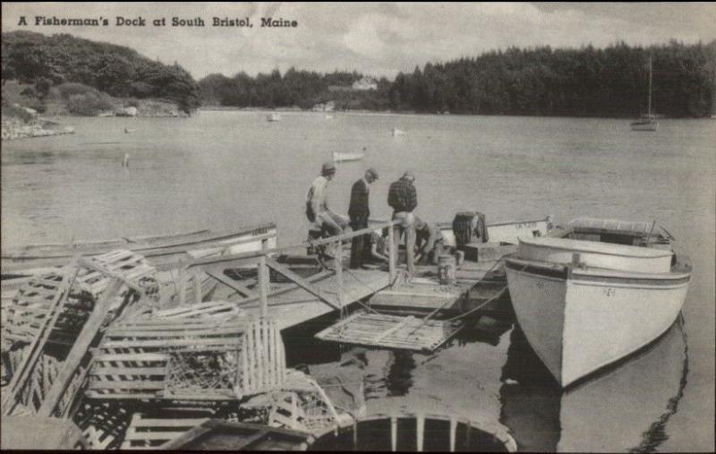 South Bristol ME Fisherman's Dock Postcard