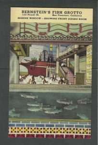 Ca 1934 Post Card San Francisco Ca Bernsteins Fish Grotto