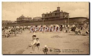 Old Postcard Ostend Royal Chalet and Beach Children