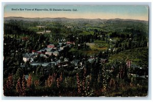 c1910's Bird's Eye View Of Placerville El Dorado County California CA Postcard