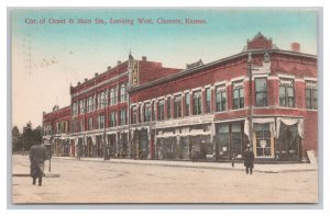 Postcard Cor. Of Grant & Main Sts., Looking West Chanute Kansas