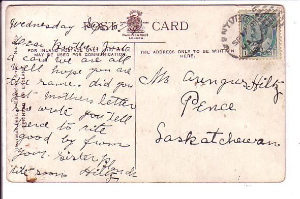 Zena Dare, Actress, Vintage Postcard Used 1909 Nova Scotia