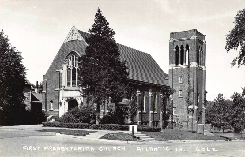 Real Photo Postcard First Presbyterian Church in Atlantic, Iowa~124293