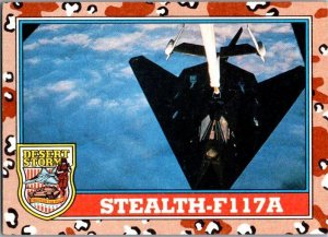 Military 1991 Topps Dessert Storm Card Stealth F117A Jet sk21332