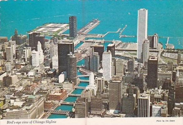 Illinois Chicago Birds Eye View Of Chicago Skyline