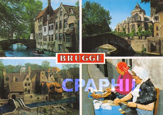 Postcard Modern Folklore Brugge Lace