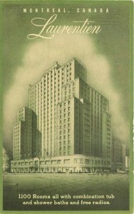 Canada Montreal Laurentien Hotel Roadside Green Tint Postcard 22-572